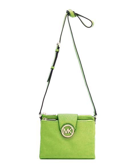 michael kors crossbody neon|Michael Kors green crossbody purse.